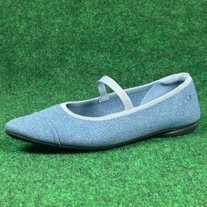 Vivaia Almond-Toe Mary-Jane Tamia Mary-Jane Flat Shoes Denim Blue Women 9 EU 40